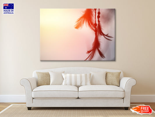 Red Color Feather Dream Catcher Print 100% Australian Made - Bella Home Decor