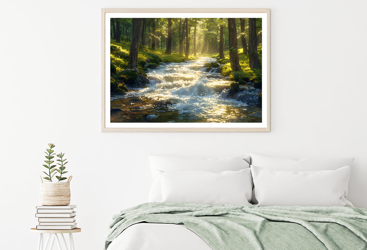 Autumn Forest, River Home Decor Premium Quality Poster Print Choose Your Sizes