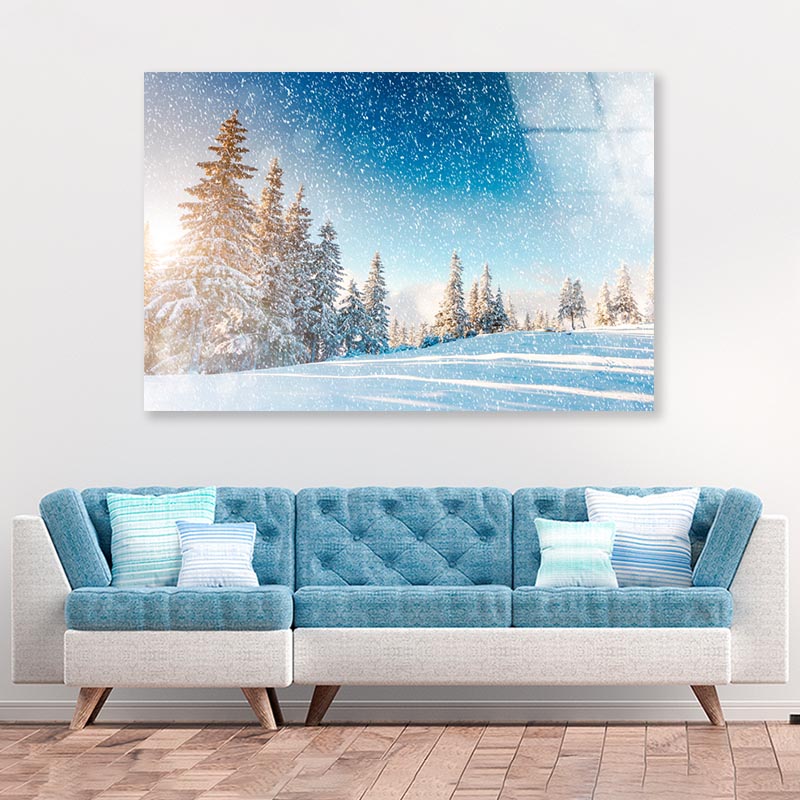 Dramatic Wintry Scene  Acrylic Glass Print Tempered Glass Wall Art 100% Made in Australia Ready to Hang