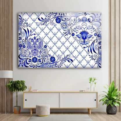 Blue Pattern Design UV Direct Aluminum Print Australian Made Quality