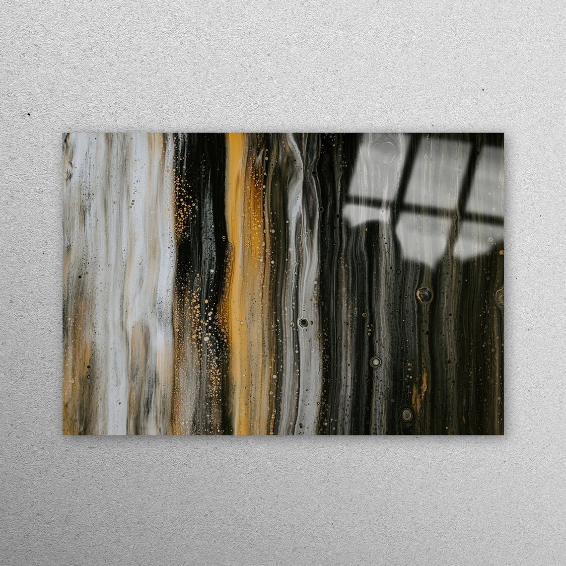 Gold Glass, Black Glass Wall Art Acrylic Glass Print Tempered Glass Wall Art 100% Made in Australia Ready to Hang