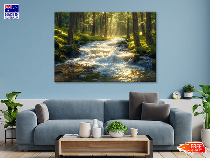 Autumn Forest, River Print 100% Australian Made - Bella Home Decor
