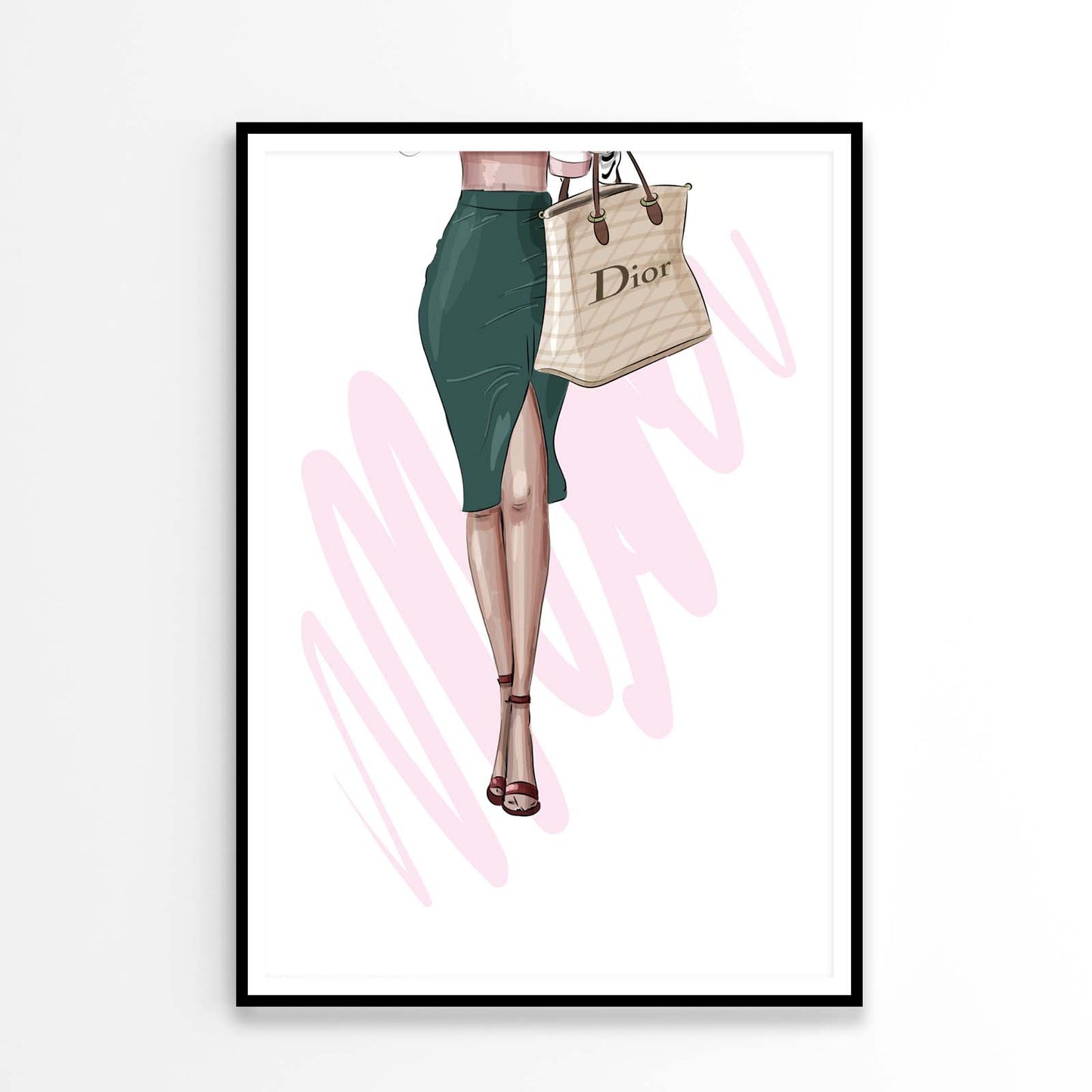 Luxury Handbag with Stylish Heels Design Home Decor Premium Quality Poster Print Choose Your Sizes