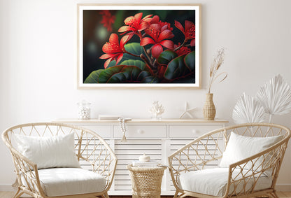 Red Tropical Flowers Home Decor Premium Quality Poster Print Choose Your Sizes