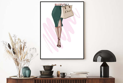 Luxury Handbag with Stylish Heels Design Home Decor Premium Quality Poster Print Choose Your Sizes