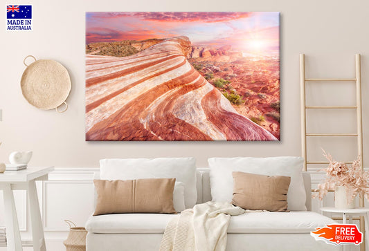 Amazing Colors and Shape of The Fire Wave Rock in Valley Of Fire State Park, Nevada, USA Wall Art Decor 100% Australian Made - Bella Home Decor