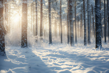 Snowy Forest with Trees Home Decor Premium Quality Poster Print Choose Your Sizes - Bella Home Decor