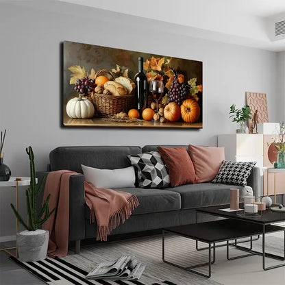 Autumn Harvest Modern Minimalist Wall Art Canvas Office Home Room Framed 120x60cm - Bella Home Decor