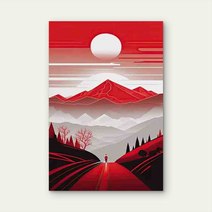 Red Road to the Mountains Metal Print Ready to Hang