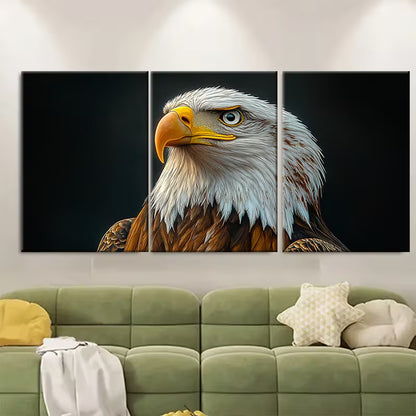 3pcs Bald Eagle Painting Bird Portrait Metal Print Ready to Hang Art - Bella Home Decor
