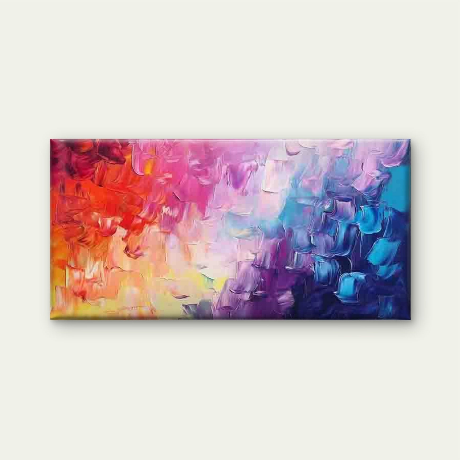 Colorful Abstract Brushstroke Wall Art Canvas Office Home Room Framed 120x60cm - Bella Home Decor