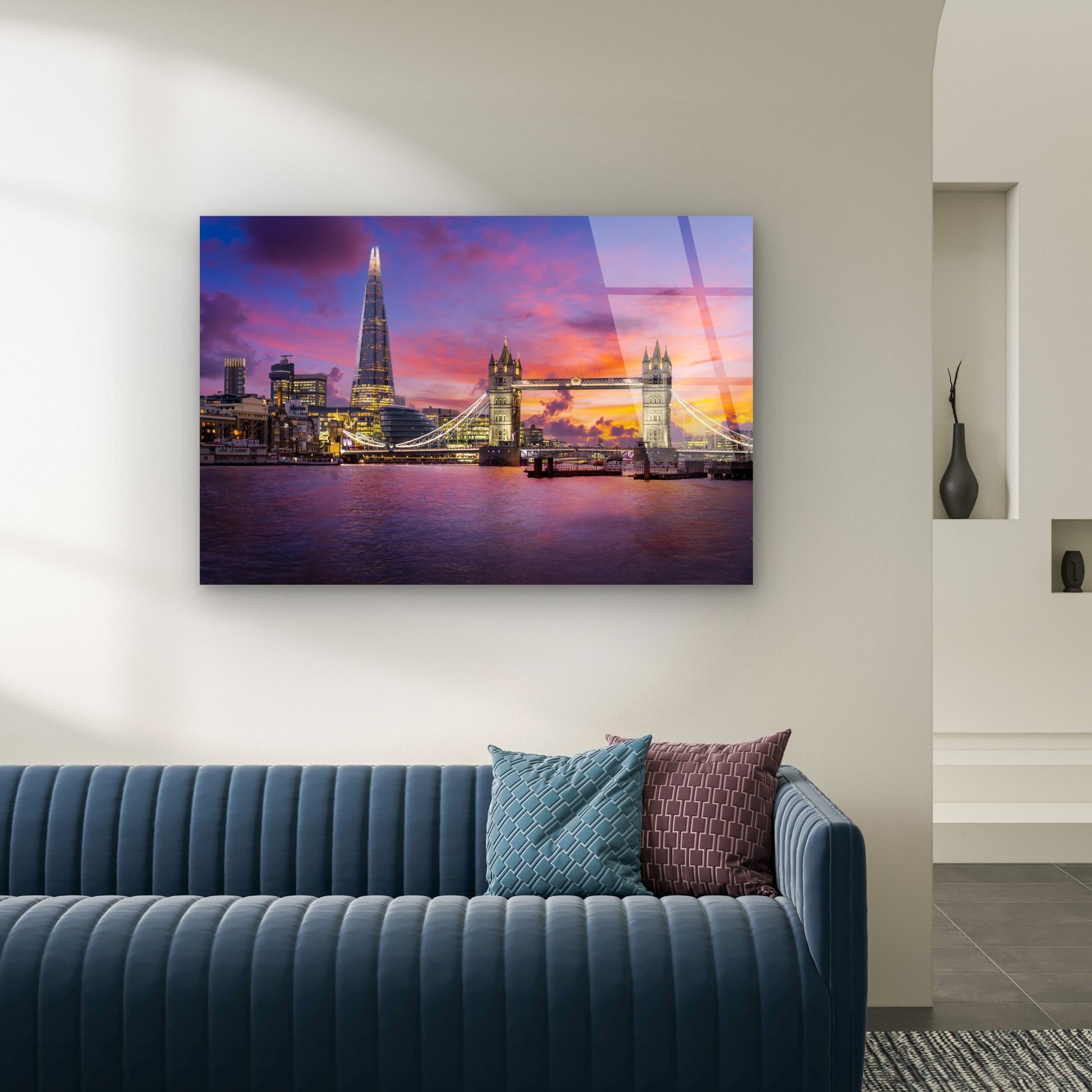 London Tower Bridge The Shard Skyline Acrylic Glass Printing Wall Art Australian Made Quality