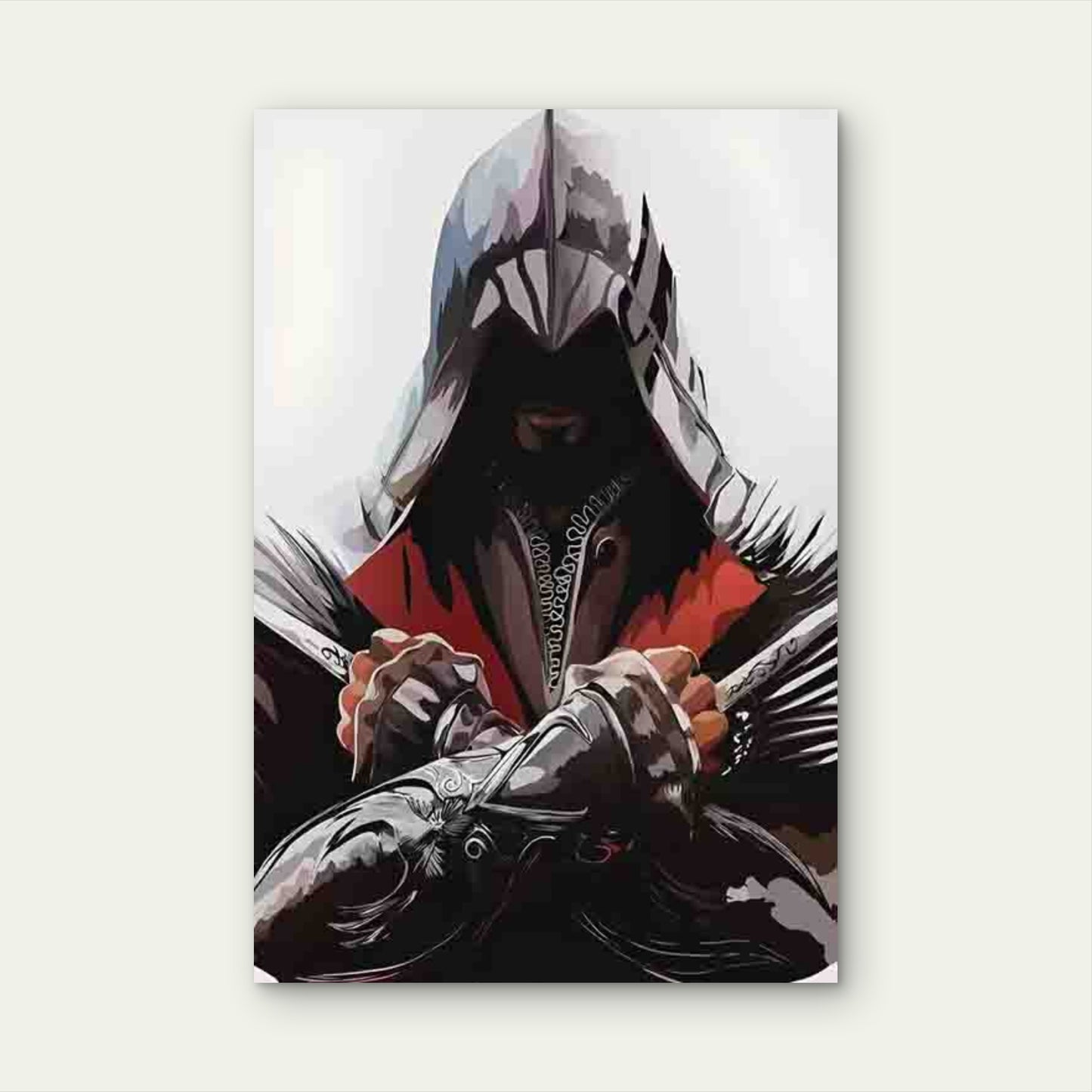 Assassin with Hidden Blade Metal Print Ready to Hang - Bella Home Decor