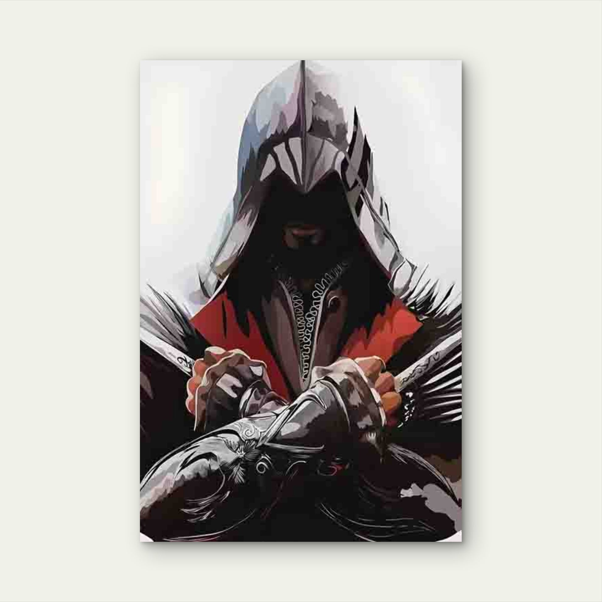 Assassin with Hidden Blade Metal Print Ready to Hang - Bella Home Decor