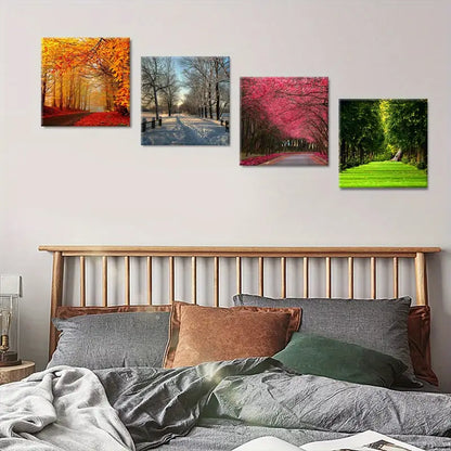 4pcs  Summer Season Themes   Wall Art Canvas Framed