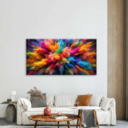 Abstract Explosion of Color Wall Art Canvas Office Home Room Framed 120x60cm - Bella Home Decor