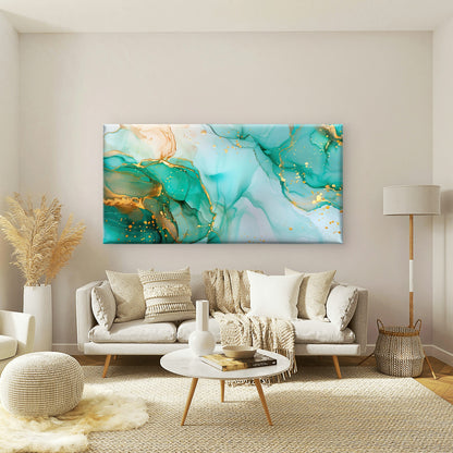 Emerald Shore Golden Sands Wall Art Canvas Office Home Room Framed 120x60cm