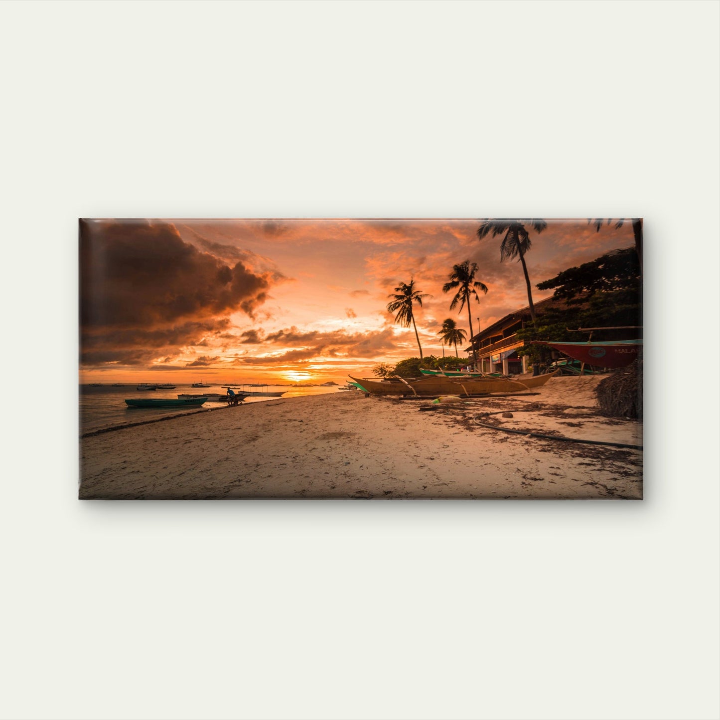 Tropical Sunset in Philippines Wall Art Canvas Office Home Room Framed 120x60cm