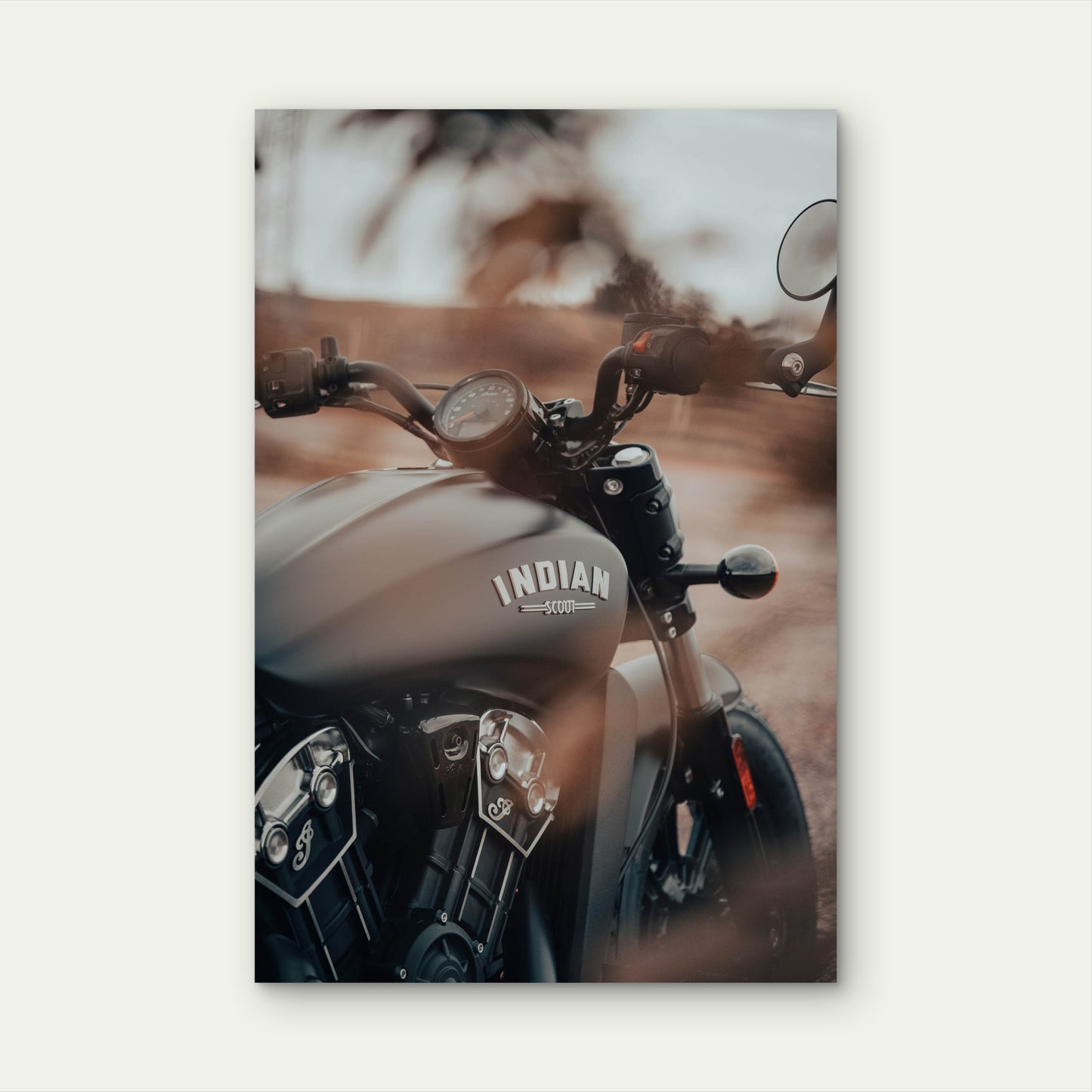 Indian Scout Bobber Motorcycle 40x60cm Metal Print Ready to Hang