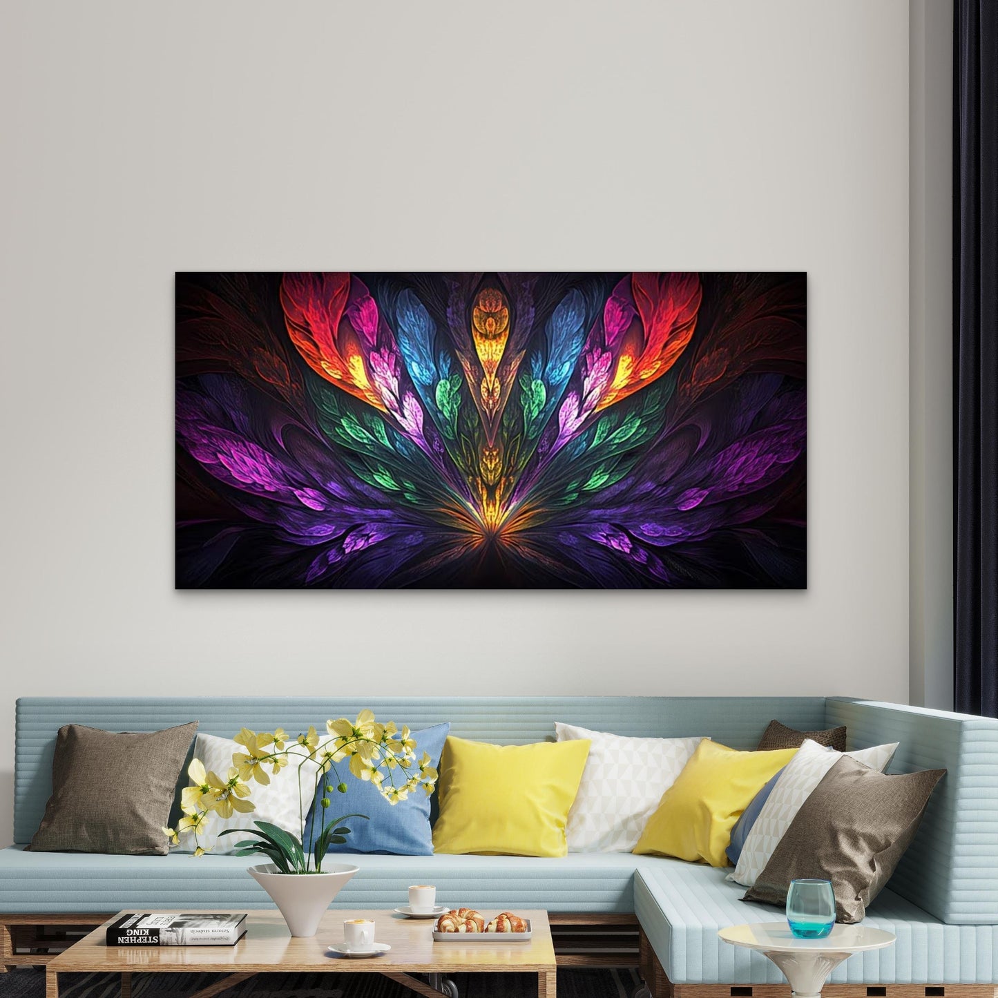 Colorful Abstract Artwork Wall Art Canvas Office Home Room Framed 120x60cm