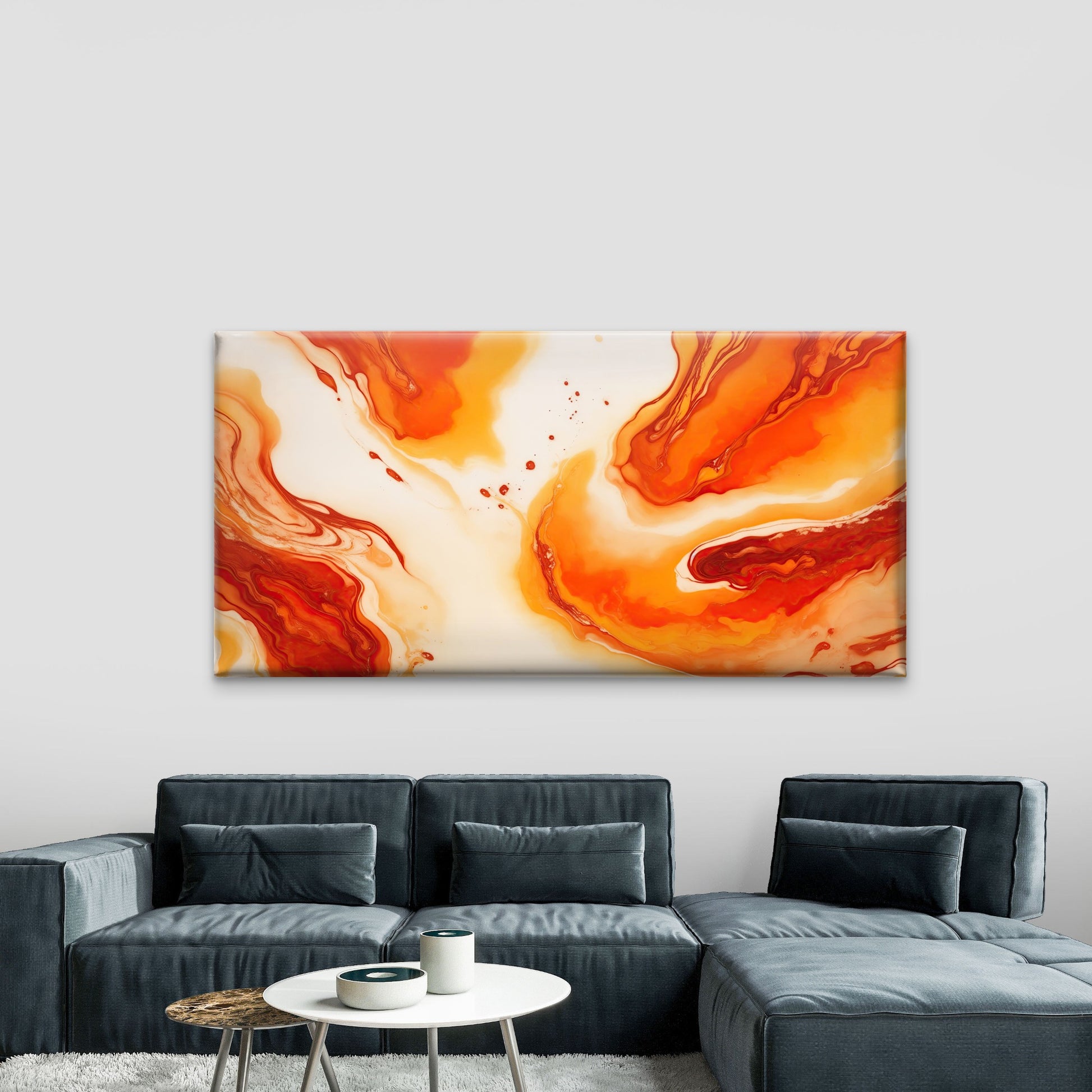 Molten Lava Flowing Wall Art Canvas Office Home Room Framed 120x60cm - Bella Home Decor
