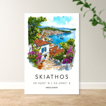 Skiathos Greece Europe Landscape Travel Poster Print Wall Art