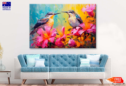 Acrylic Painting Two Little Birds Wall Art Limited Edition High Quality Print