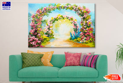 Floral Arch In The Summer Park Oil Painting Wall Art Limited Edition High Quality Print