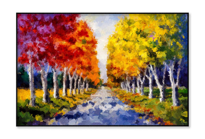 Colorful Autumn Trees, Impressionist Art Wall Art Limited Edition High Quality Print