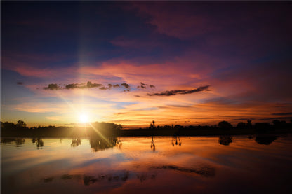 Sunset Calm Lake Kakadu National Park Australia Wall Art Decor 100% Australian Made