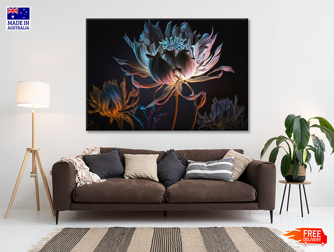 Close-Up of a Flower at Night Print 100% Australian Made - Bella Home Decor
