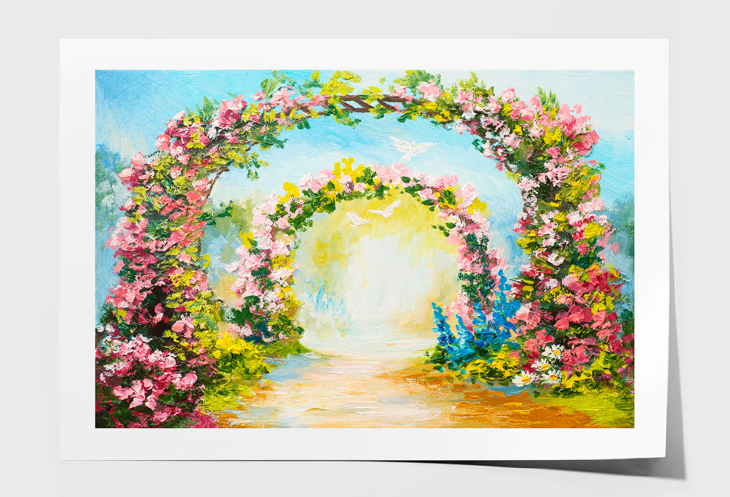 Floral Arch In The Summer Park Oil Painting Wall Art Limited Edition High Quality Print Unframed Roll Canvas None