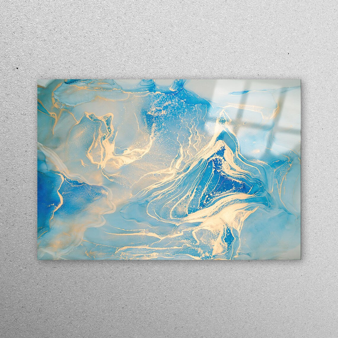 Blue Marble Luxury Acrylic Glass Print Tempered Glass Wall Art 100% Made in Australia Ready to Hang