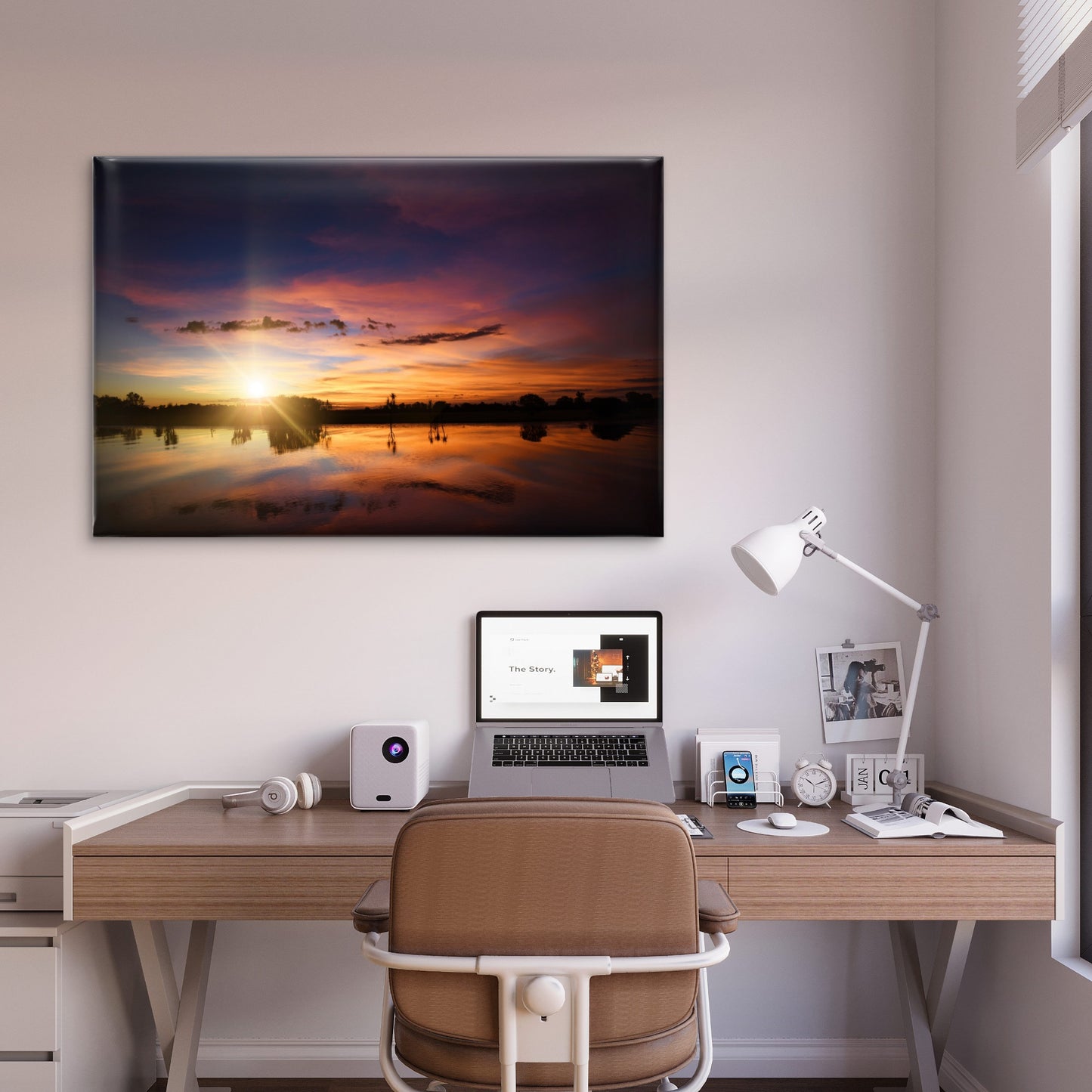 Sunset Calm Lake Kakadu National Park Australia Wall Art Decor 100% Australian Made