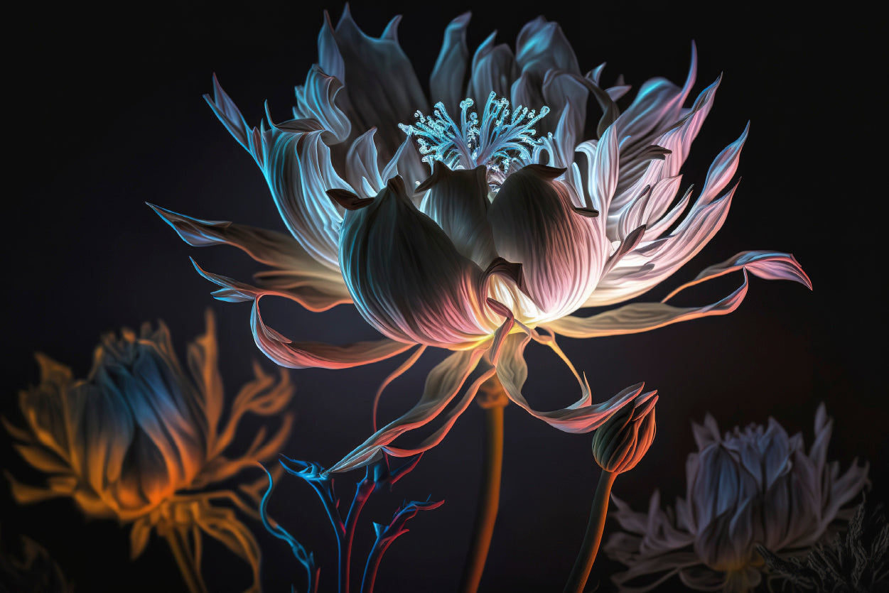 Close-Up of a Flower at Night Print 100% Australian Made - Bella Home Decor