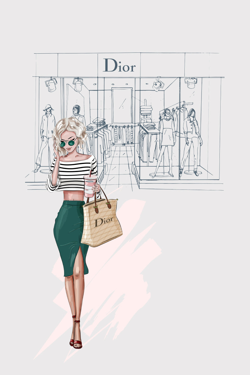 Fashion Store with Stylish Lady Design Home Decor Premium Quality Poster Print Choose Your Sizes