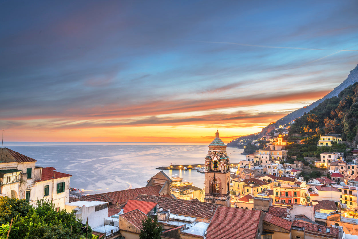 Beautiful Sky with Amalfi Coast Print 100% Australian Made - Bella Home Decor