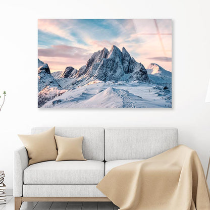 Scenery Of Majestic Snow Mountain  Acrylic Glass Print Tempered Glass Wall Art 100% Made in Australia Ready to Hang