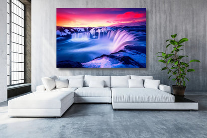 Godafoss Waterfall Wall Art UV Direct Aluminum Print Australian Made Quality