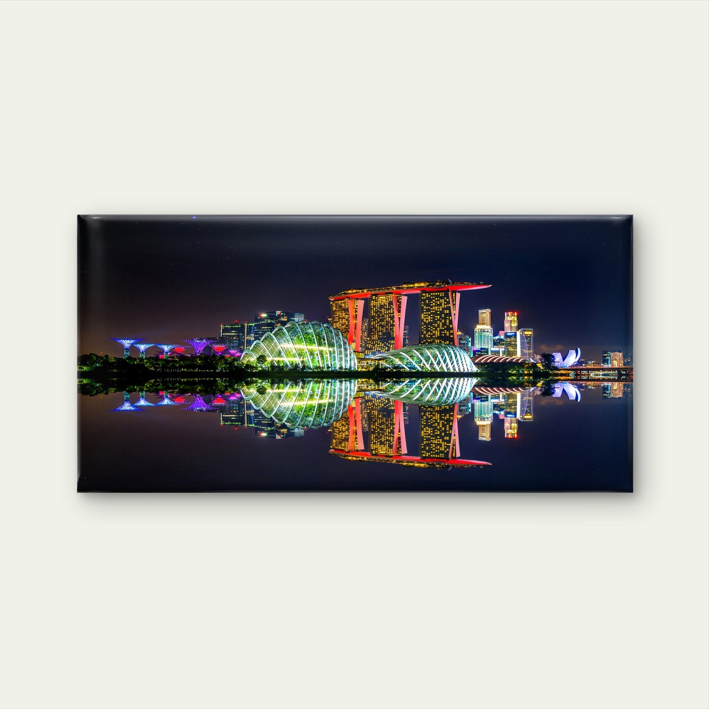 Cityscape Night Singapore Wall Art Canvas Office Home Room Framed 120x60cm