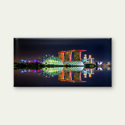 Cityscape Night Singapore Wall Art Canvas Office Home Room Framed 120x60cm