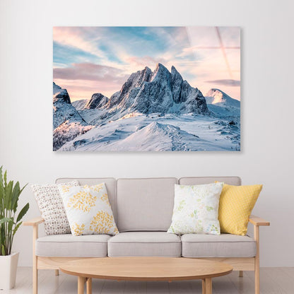 Scenery Of Majestic Snow Mountain  Acrylic Glass Print Tempered Glass Wall Art 100% Made in Australia Ready to Hang