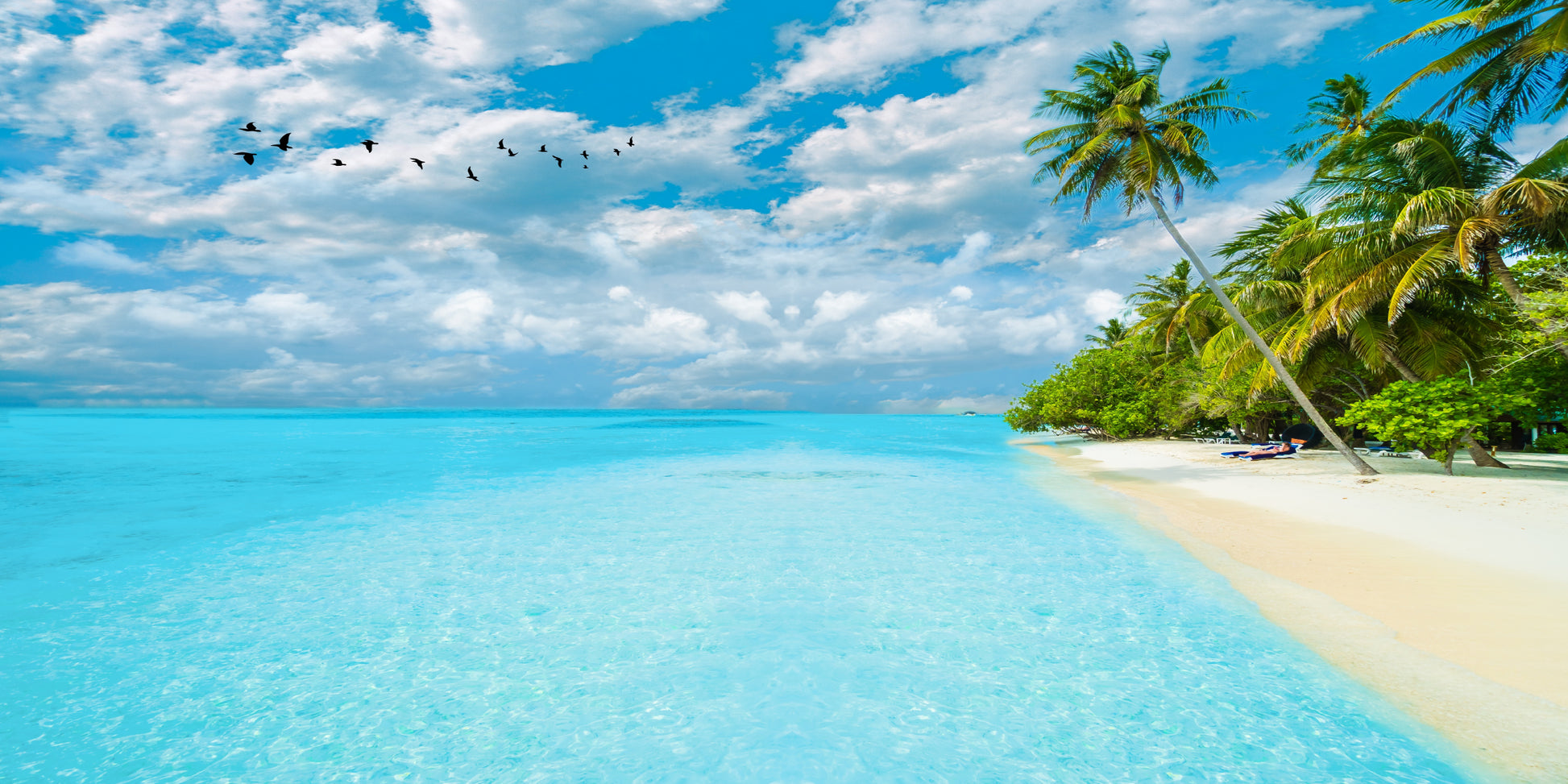 Maldives Blue Ocean Beach Wall Art Canvas Office Home Room Framed 120x60cm - Bella Home Decor