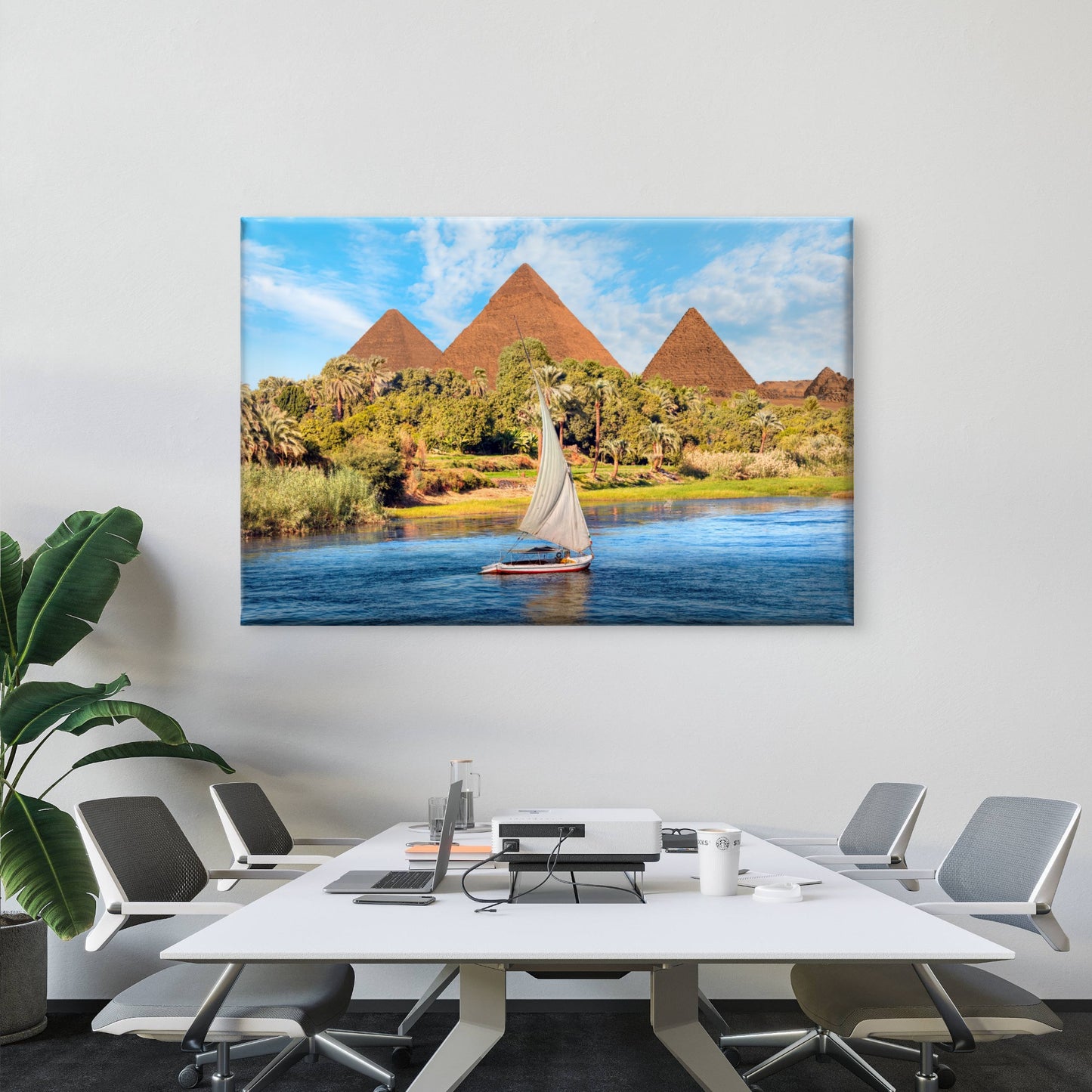 Exploring The Historic Nile River And Giza Pyramids Egypt Wall Art Decor 100% Australian Made