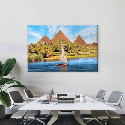 Exploring The Historic Nile River And Giza Pyramids Egypt Wall Art Decor 100% Australian Made