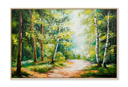 Summer Forest Oil Painting Limited Edition High Quality Print Canvas Box Framed Natural