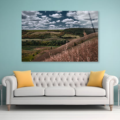 View of a Cloudy Sky and Forest Scenery Acrylic Glass Print Tempered Glass Wall Art 100% Made in Australia Ready to Hang