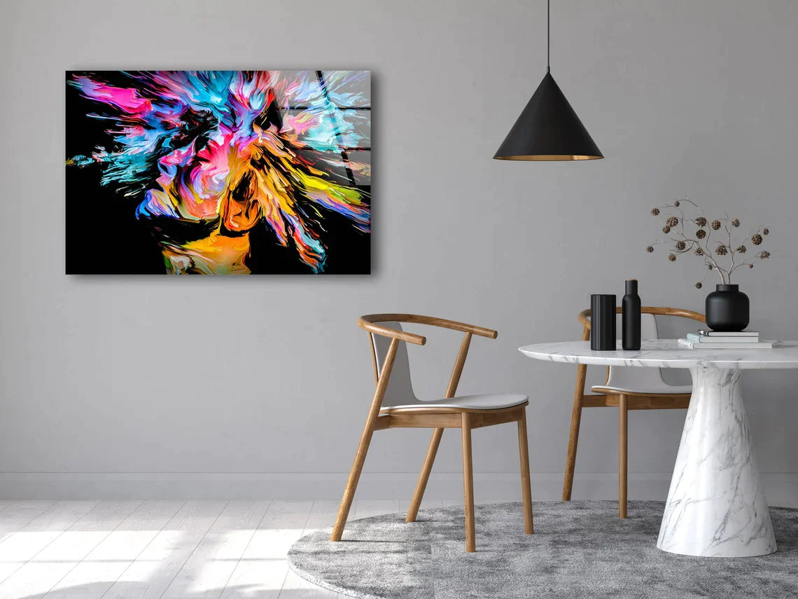 Man & Abstract Painting UV Direct Aluminum Print Australian Made Quality