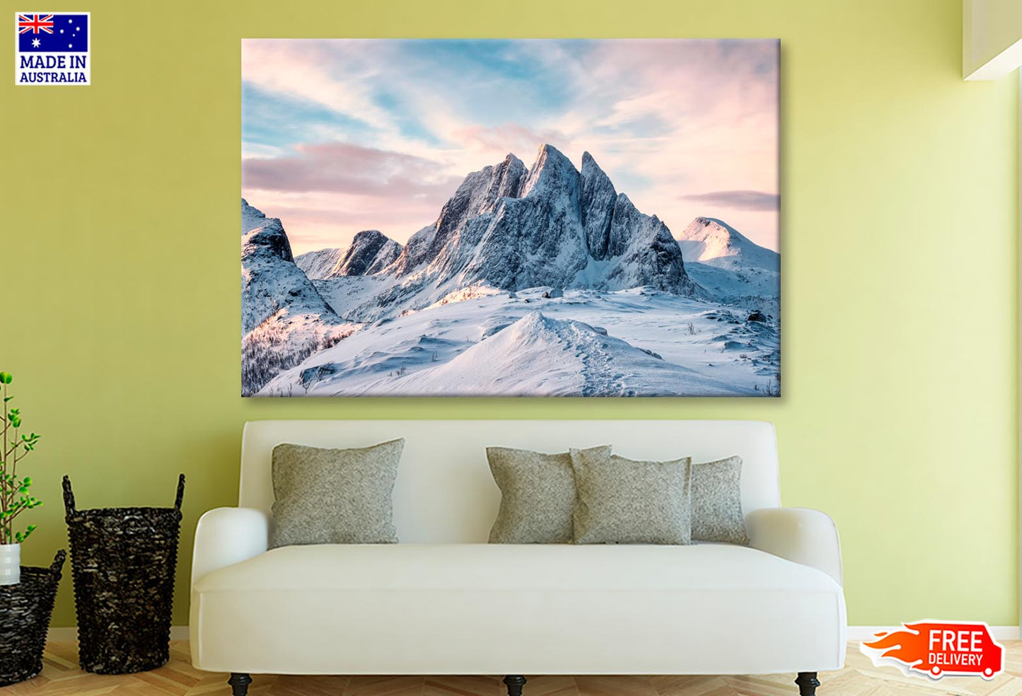 Scenery Of Majestic Snow Mountain Wall Art Decor 100% Australian Made