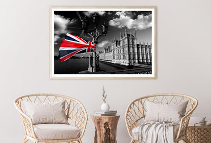 Houses Of Parliament with Flag of England, London, UK Home Decor Premium Quality Poster Print Choose Your Sizes